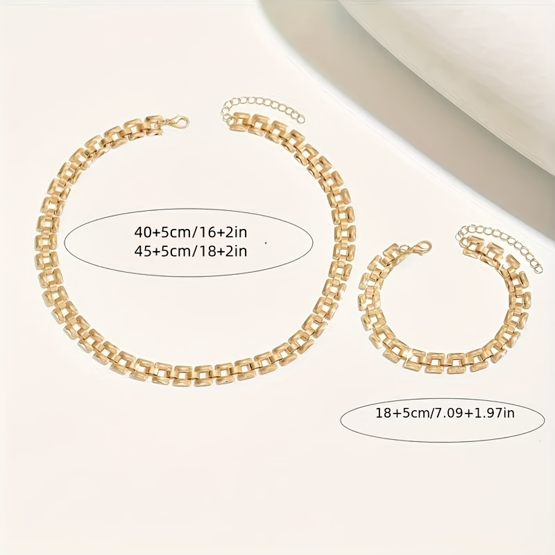 2pc Luxury Women's Leisure Party Bracelet & Necklace Set